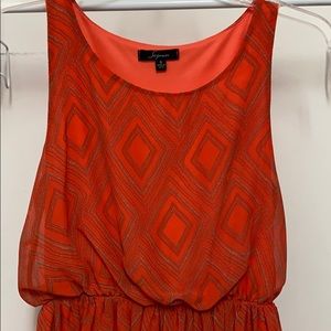 Orange high-low summer dress